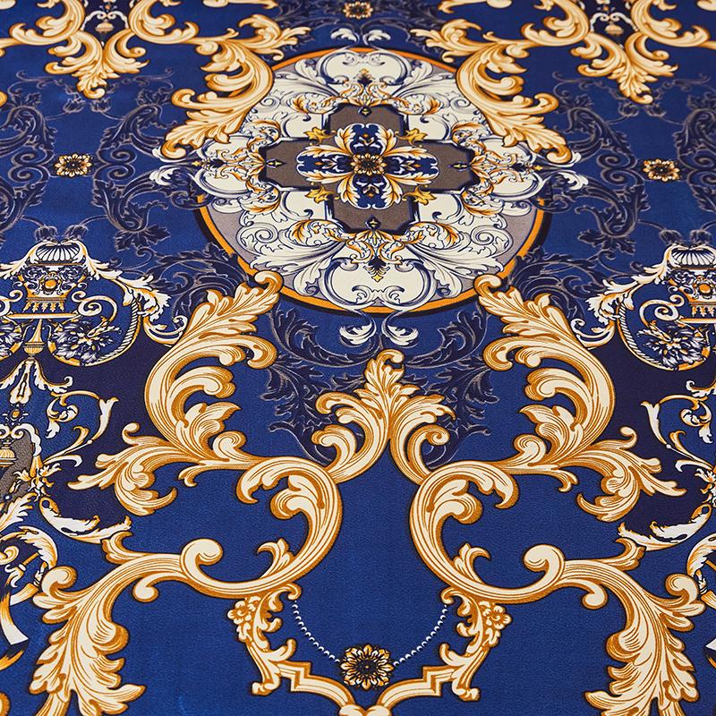 2/3 Stück Bettwäsche Klassische Spitze Königsblau bedruckte Tagesdecke Bettrock mit Gummizug für Queen King Size Laken Bett Waschbar