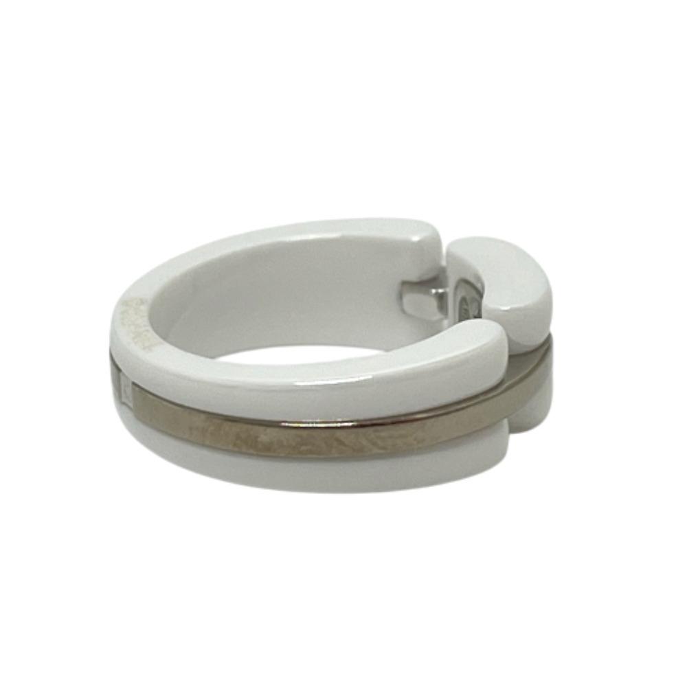 CHANEL Ultra Accessory Jewelry Ring ceramic / Au750 White/Silver