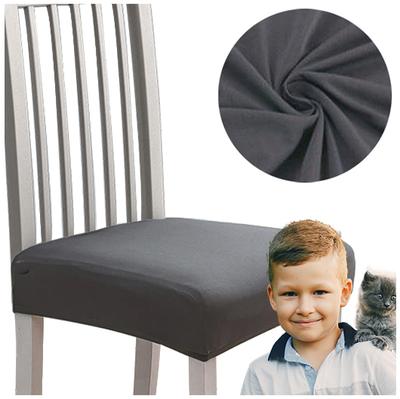 Seat Cover For Chair Seat Smooth Elastic Dark Gray