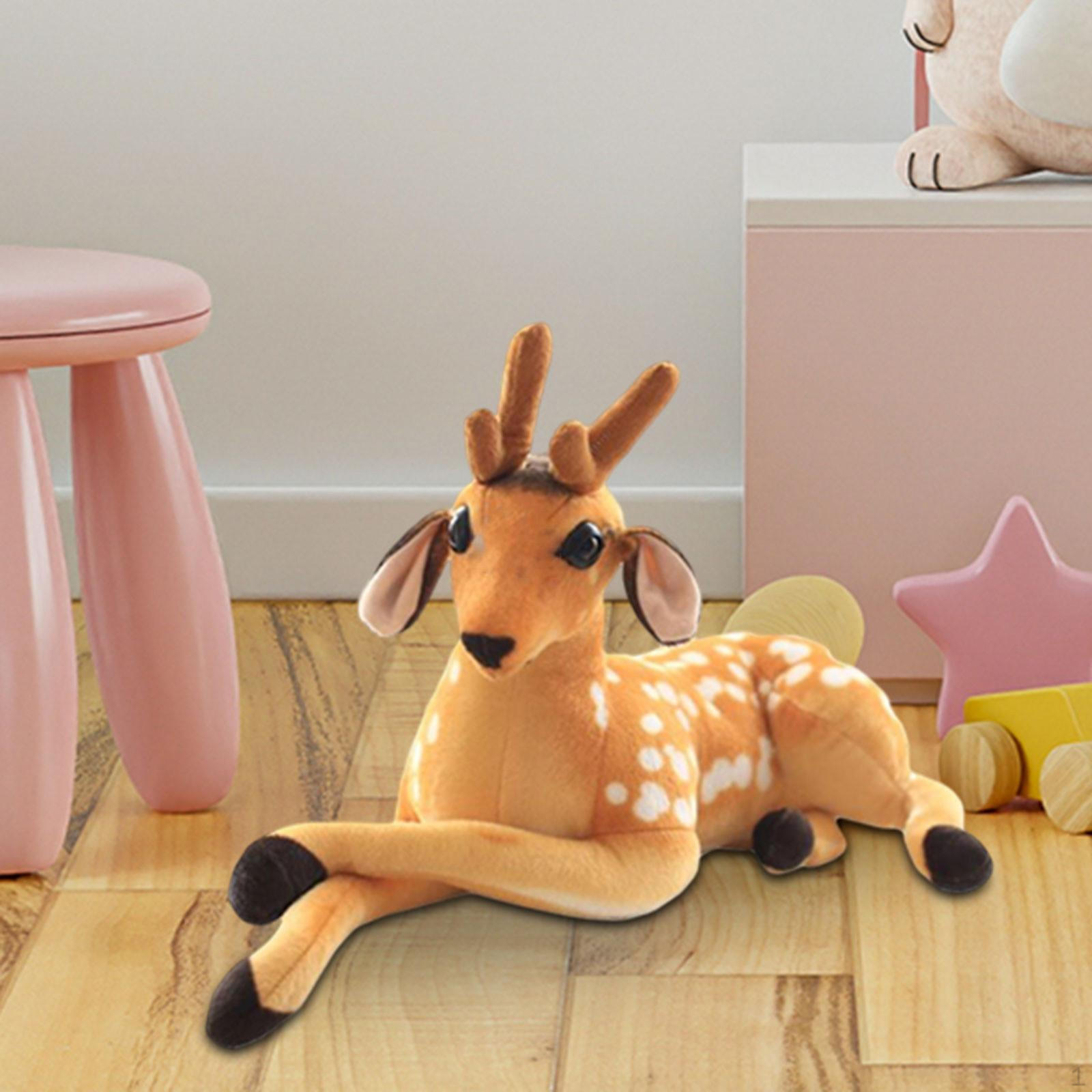 

Lifelike Plush Sika Spotted Deer Home Decor Soft Sleeping Doll , Stuffed Animal for Kids side