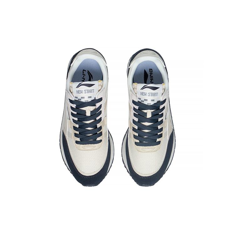 Li Ning Fabric Cushioning Slip Resistant Abrasion Resistant Low top Sports Casual Shoes Men's Black White Gray AGCS357-4