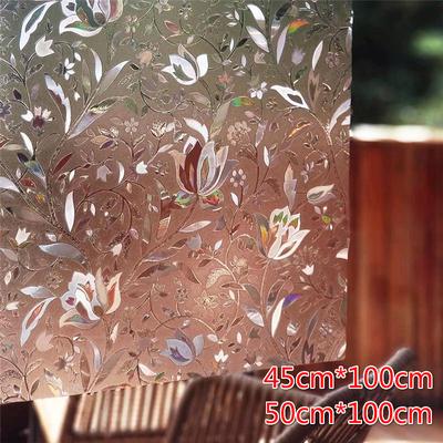 Privacy Static Self Adhesive Window Film Film On The Window Laser No Glue Stickers Glass Foil Tulip