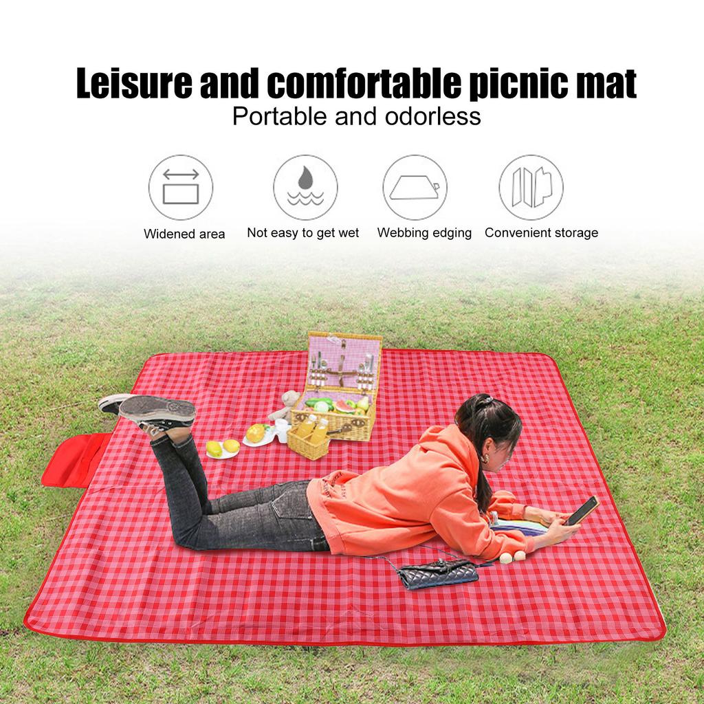 Picnic Mat Outdoor Waterproof Sandproof Foldable Blanket for 6‑8 People for Camping Hiking Travel