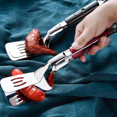 Morsetto per griglia in acciaio inossidabile Resistente al calore Pinze per spatola multifunzionali facili da pulire Grigliate per cucinare Pinze per alimenti Bistecca Pesce Pane Hamburger