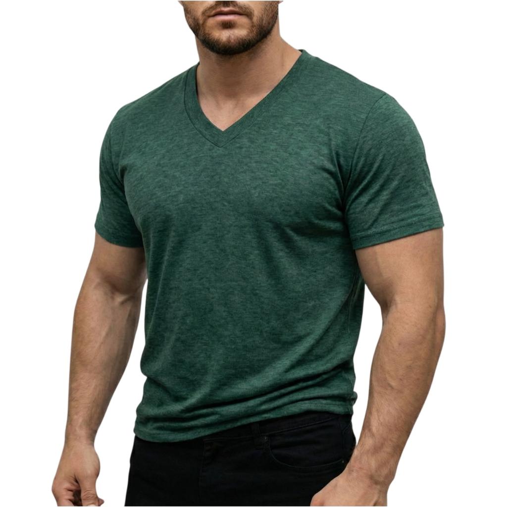Men’s Lightweight V Neck Short Sleeve T Shirt Soft Breathable Stretch Casual Athletic Top for Everyday Wear
