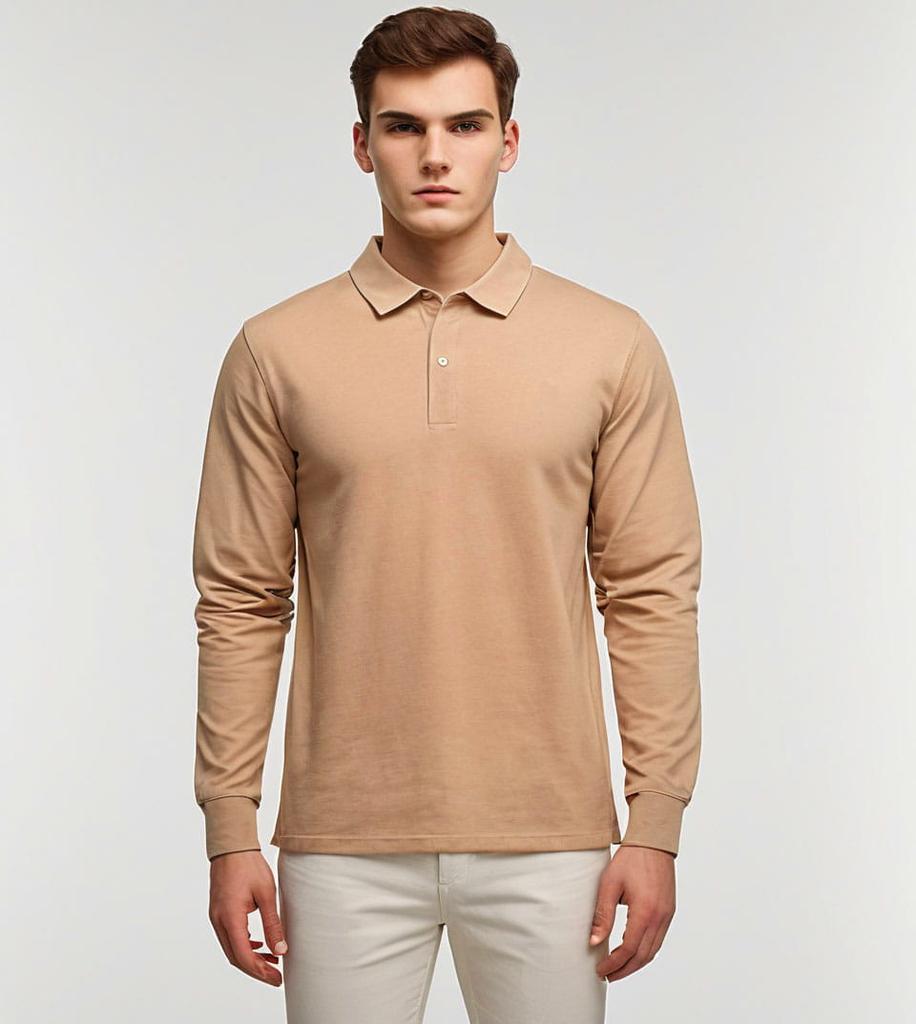 2-Pak Polo Longsleeve Premium Brązowa I Beżowa - S