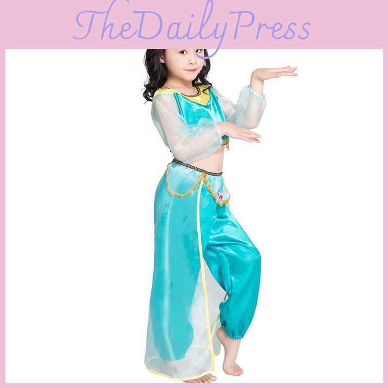 Encantador Traje Árabe Azul Para Crianças Perfeito Para o Halloween e Apresentações de Palco