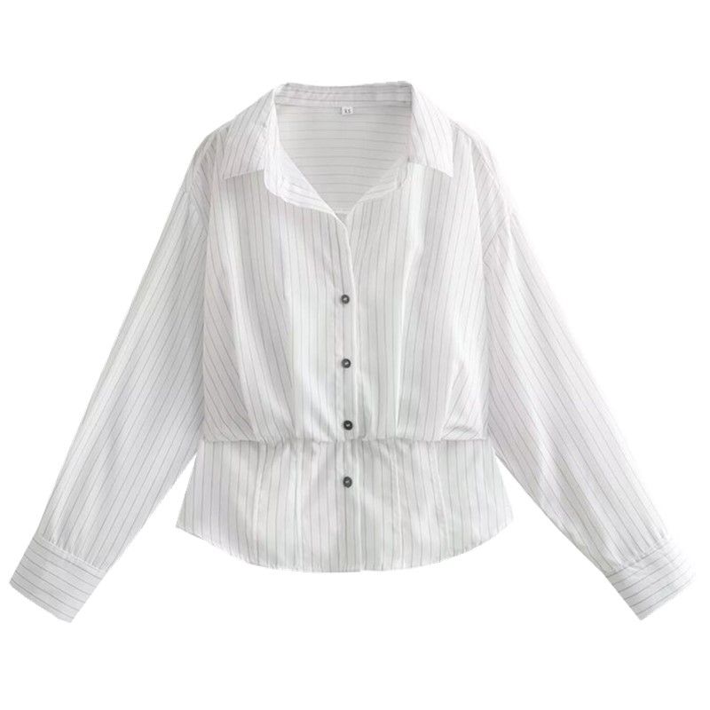 Spring Dignified Sense of Design Stripes Silm Shirt