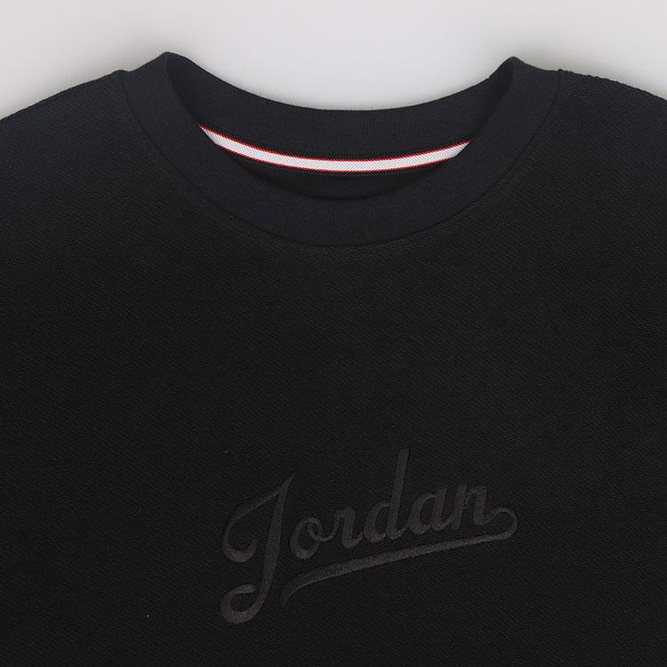 Jordan Flight MVP Letter Embroidery Crew Neck Casual Long Sleeve Sweatshirt Men Sweatshirt Black FN4608-010