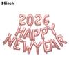 Happy New Year 2026 Alphabet Balloons Holiday Ornaments New Year Decoration Colorful Foil Balloons Inflatable Party Supplies