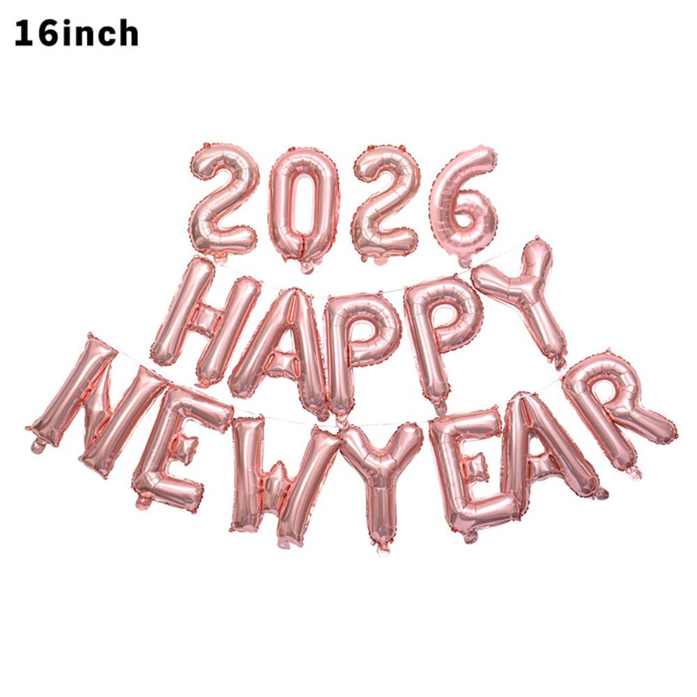 Happy New Year 2026 Alphabet Balloons Holiday Ornaments New Year Decoration Colorful Foil Balloons Inflatable Party Supplies