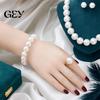 Faux Pearl Earrings Set 3Pcs/Set Imitation Pearls Jewelry Set, Adjustable Length Choker Necklace with Ear Studs Bridesmaid And Bracelet, for Weddings