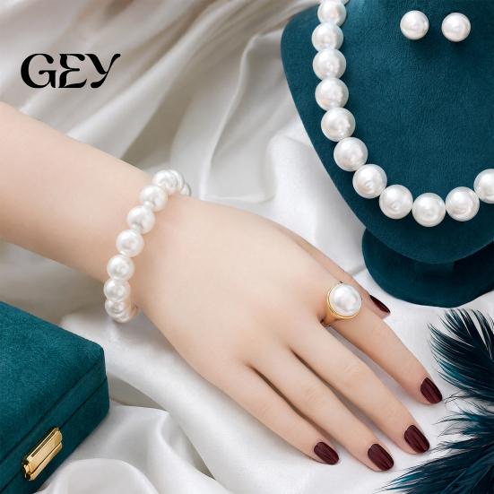 Faux Pearl Earrings Set 3Pcs/Set Imitation Pearls Jewelry Set, Adjustable Length Choker Necklace with Ear Studs Bridesmaid And Bracelet, for Weddings