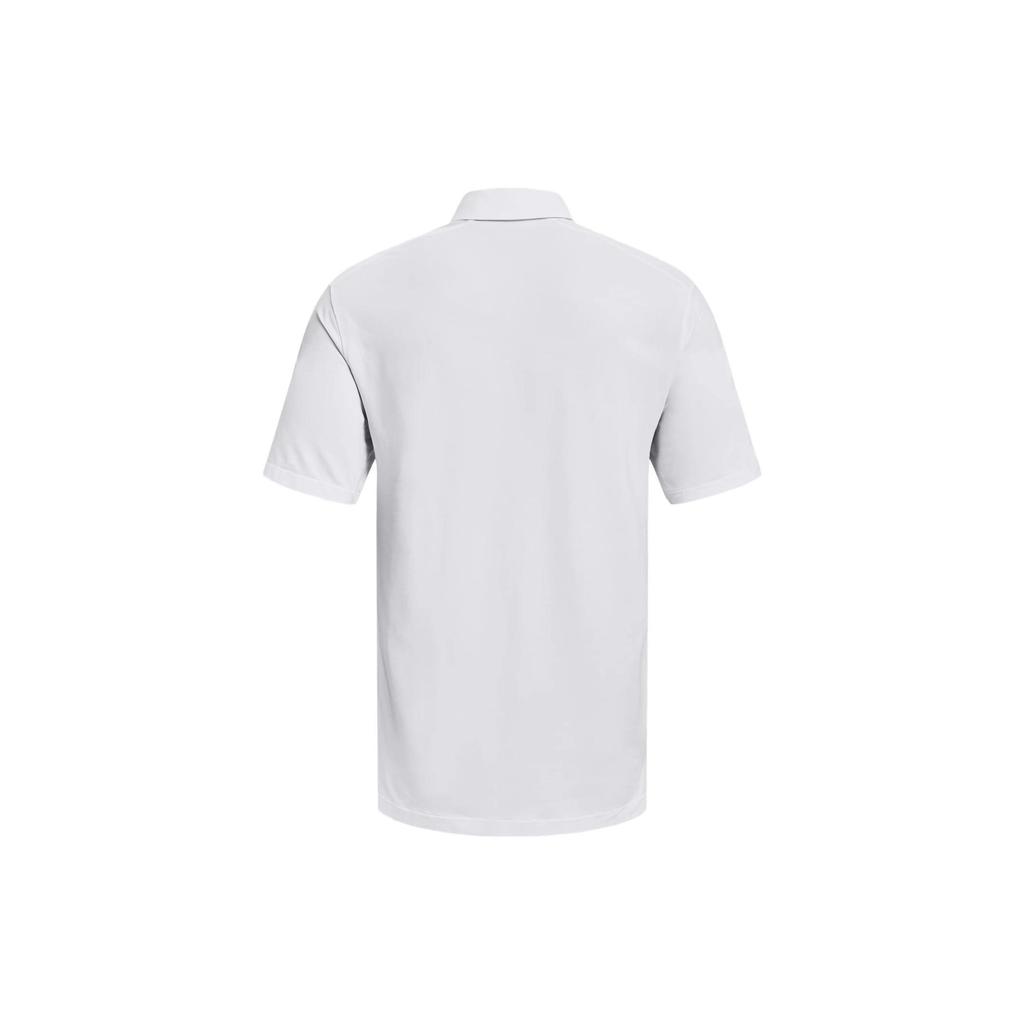 Under Armour Luxe Polo Shirts Men's White Polo Collar Moderate Straight Fit 1370150-100