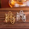 Women's Adjustable Stainless Steel ECG Wave Ring - Non-fading Titanium Steel with Vacuum Electroplating.