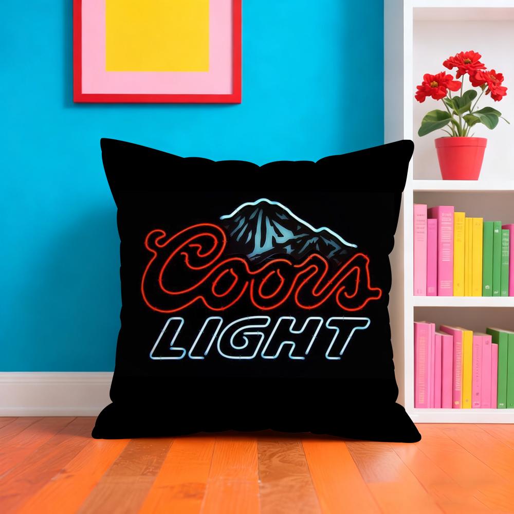 Klassische C-Coors Kissenhülle Plüschstoff Weich Doppelseitig Bedruckt Sofa Warm Winter Zuhause Geschenk Kissenbezug