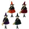 Halloween Witch Hanging Decoration Flying Witches Doll Spooky Witch Figurine Garden Yard Haunted House Decor