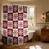 1pc Christmas Red Snowflake Print Waterproof Shower Partition Privacy Hanging Curtain 12 Hooks Multi Size Decoration