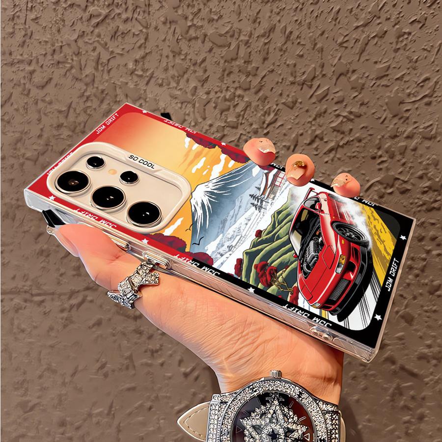 Case for Samsung Galaxy S26 Note 20 Ultra S25 S25Edge S21 S20 FE S22 Ultra S23 S24 FE Phone Cover JDM Sport Car
