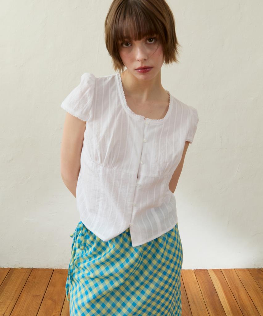 WIOE Deborah Lace Blouse_White
