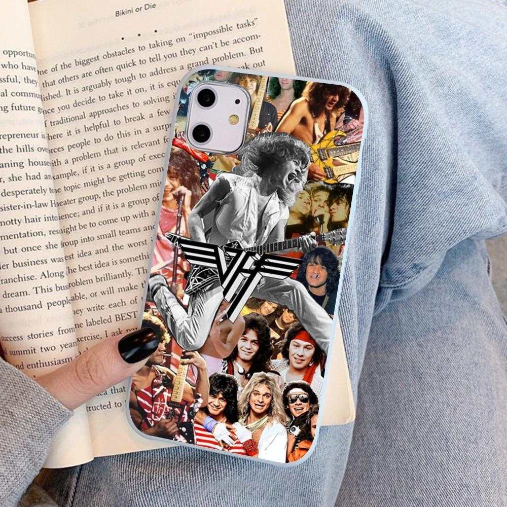 E-Eddie V-Van-Halen Music Guitar Phone Case For IPhone 14 11 12 13 Mini Pro Xs Max 8 7 6 6S Plus X XR Solid Candy Color Case