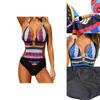 Summer Sexy Hollow Out Spliced Printed Bandage Swimwear For Women In Premium Quality