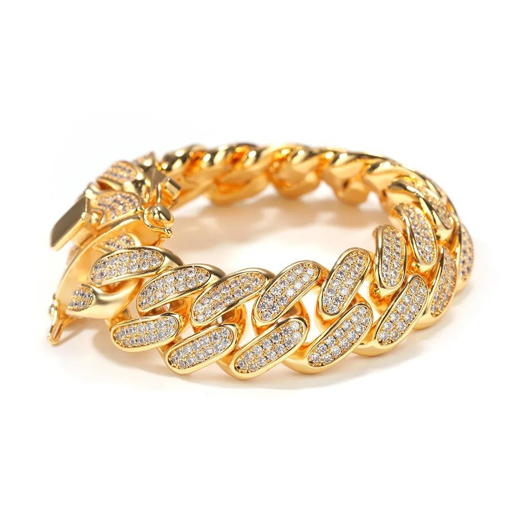 Hip Hop Heavy Industries Full Diamond Cuban Chain High Quality 20mm Bracelet Men's Rap Accessories