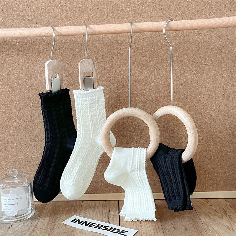 Female Summer Thin Pure Color Sweet Lace In The Tube Stack Socks