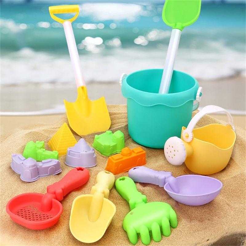 Sand Play Tool Set Sand Shovel Bucket Sandcastle Toy For Children With Bright Color for Parents Kids Beach Vacation