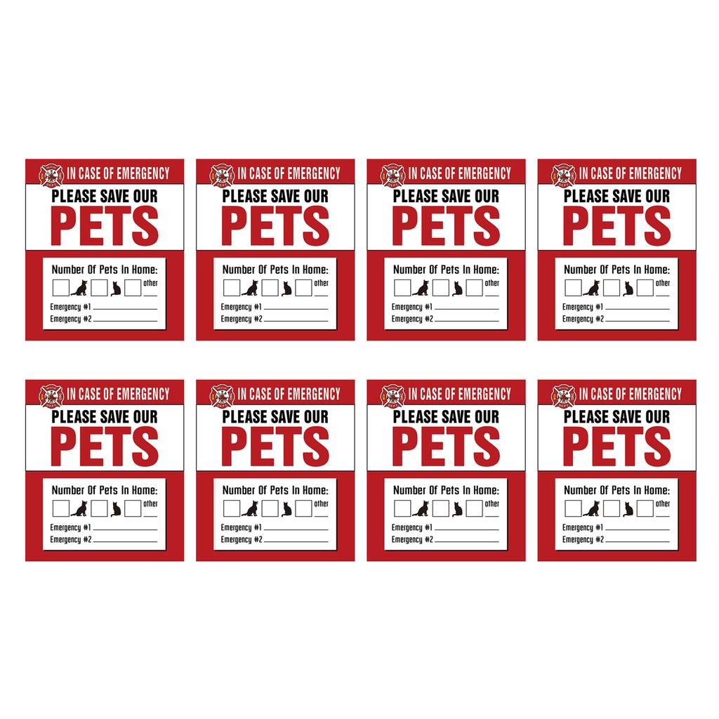 Pet Inside Alert Sticker Warning Labels Waterproof and Durable Dog Cat Rescue Sticker Decals for Fire Safety Emergency