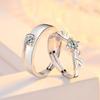 2 Stück 925 Sterling Silber Partnerringe Zirkon Für Damen Herren Exquisit Student Freundin Silber Schmuck Zubehör Hochzeit