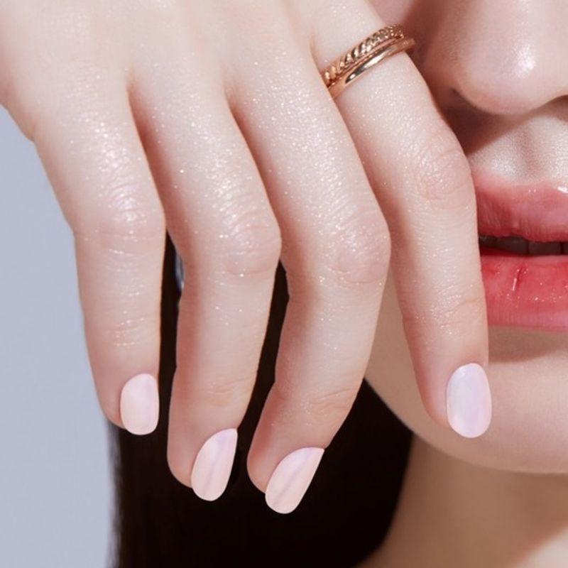 EDGEU Shop Gel Mirror Pink Beige Adhesive Gel Nail 16pcs Mirror Pink Beige