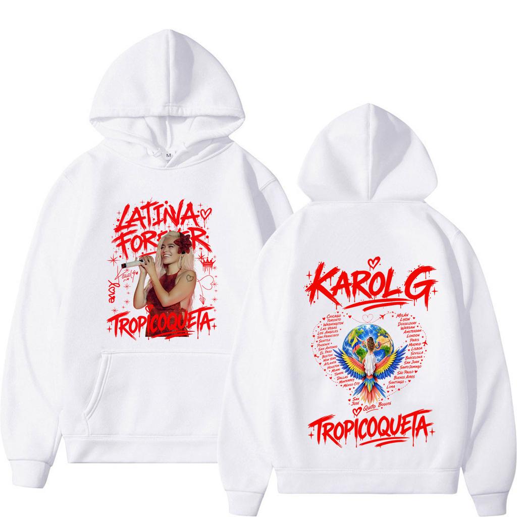 Karol G Tropicoqueta Album Tour 2026 Graphic Hoodie Men Women Fashion Sweatshirts Long Sleeves Loose Casual Oversized Pullover