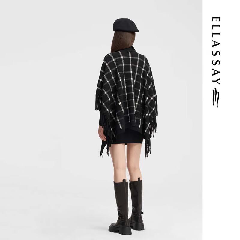 ELLASSAY Women's Plaid Wool Knit Sweater