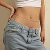 Hip Hop Simple Retro Metal Thin Chain Waist Chain, Sexy Geometric Round Beads Single-Layer Body Chain For Women