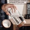 Coffee Bean Glass Sealed Jar Tea Coffee Powder Spice Sealed Storage Jar Acacia Wood Lid Glass Jar