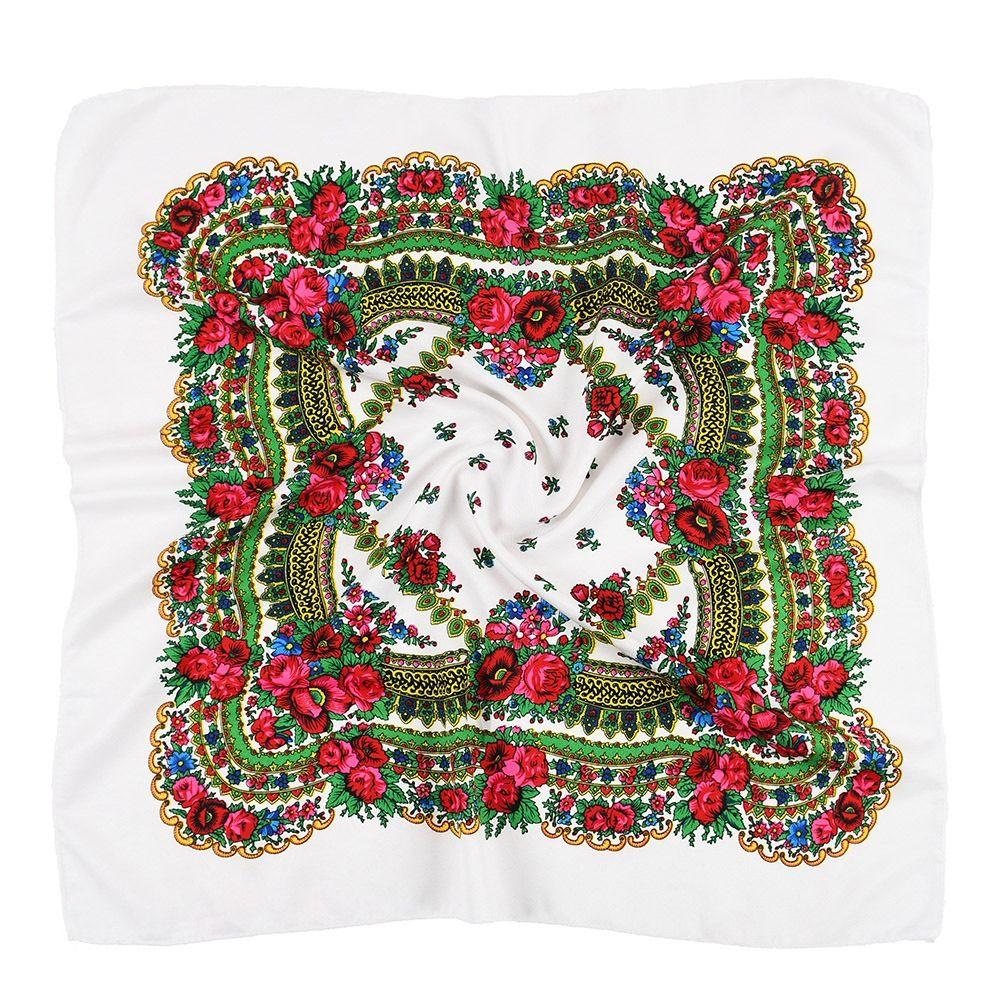 70X70CM Flower Head Scarf Polyester Hijab Headband High Quality Scarf Shawl
