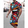 Men's Suit Features Hip-hop Style Printed Outdoor Streetwear, Comfortable, Soft and Lightweight Polyester