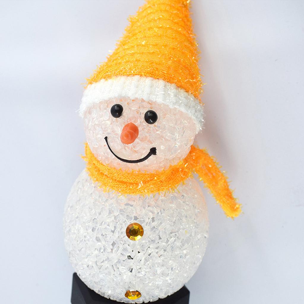 Solar Snowman Stake Light Decoration Waterproofing Outdoor Xmas Pathway Light for Garden Tree Fence Lawn Walkway Red