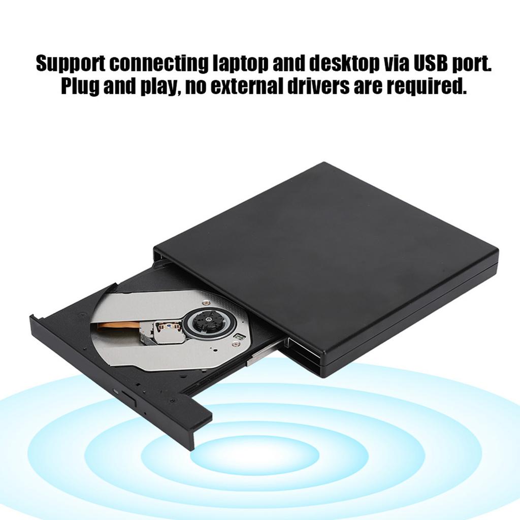USB2.0 DVd RW Laptop Desktop CD ROM Optical Drive Black for Windows 2000 Xp Vista Windows 7