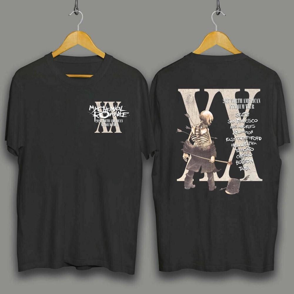 MCR My Chemical Romance 2025 Мерч Футболка The Black XX Parade S-5XL Унисекс Футболка XXXL
