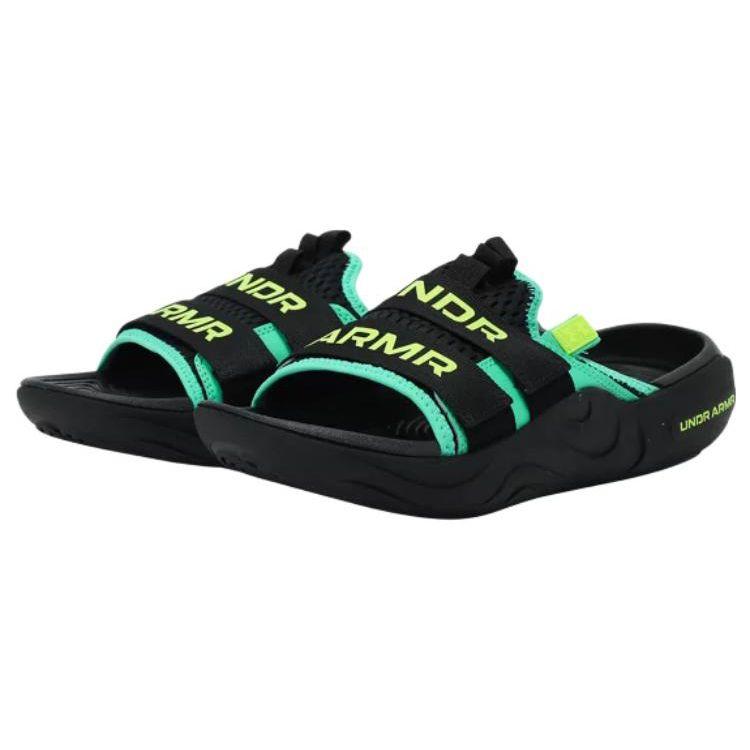 Under Armour Alpha Cushioning Comfortable EVA Rubber Sole Casual Slippers Unisex slippers Black Green Yellow 3025051-002