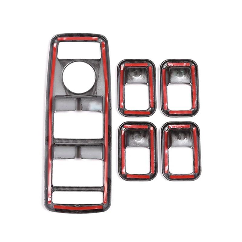 Hot Interior Mouldings Carbon Fiber Style Car Window Lift Button Frame Sticker For Mercedes Benz A B C E GLE GLA CLA GLK Class W