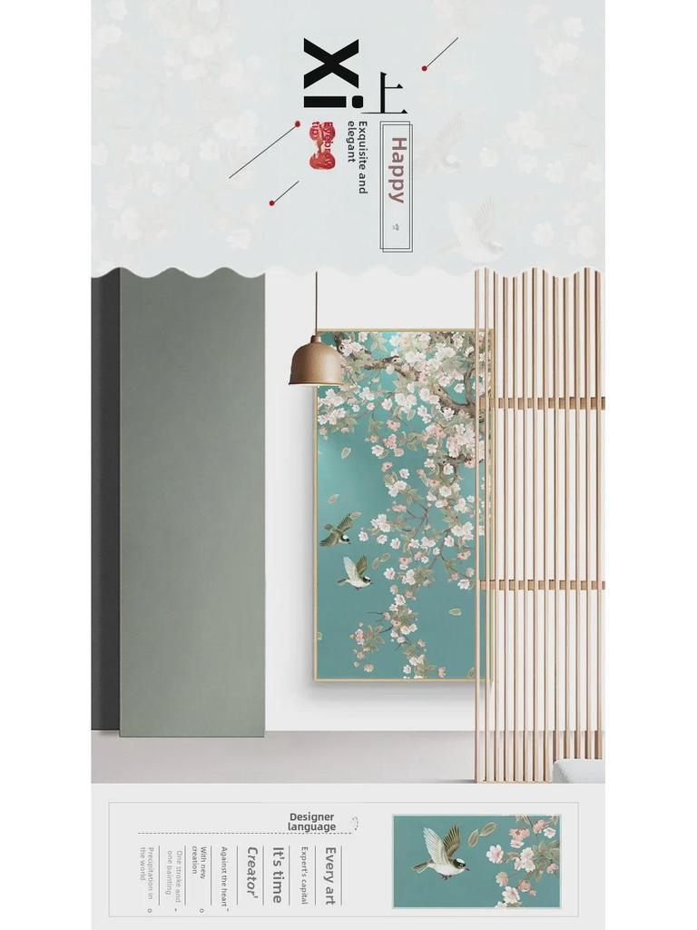 2024 Moderner einteiliger Kreuzstich im chinesischen Stil: Blumen- und Vogelstickerei für Wohnzimmer oder Schlafzimmer