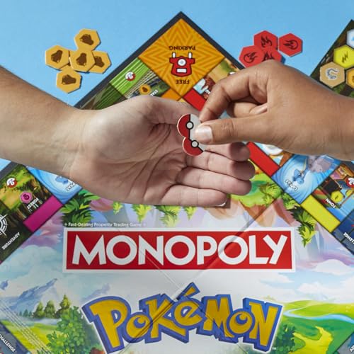 Monopoly Pokémon Edition Board Game | Ages 8+ | 2-4 Players | Kids Game for Pokémon Fans | Fun Family Game | Average Play Time: 45 Minutes