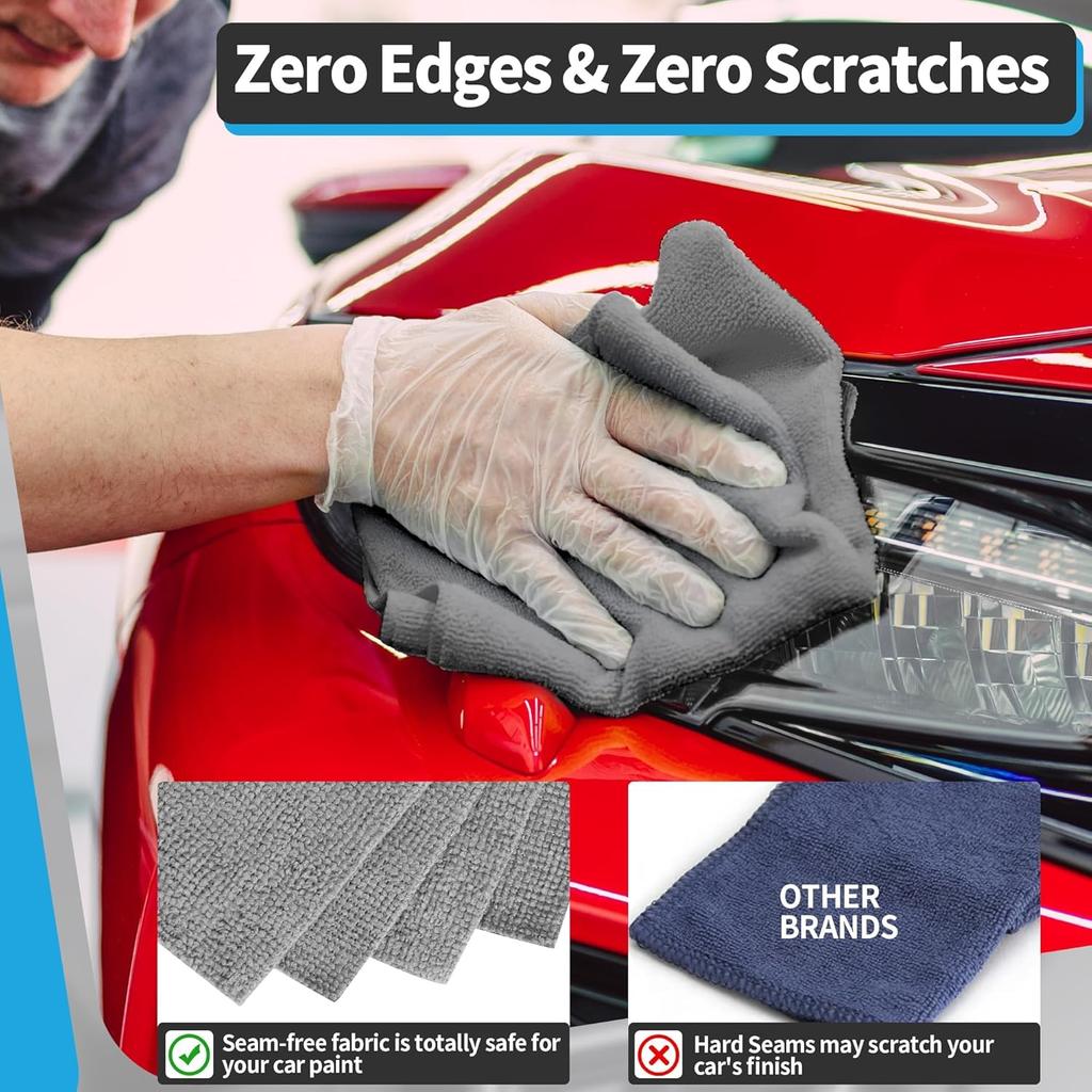 1/12PCS Gray Bamboo Charcoal Thickened Super Absorbent Dishcloth Anti-grease Kitchen Wiping Rags Microfiber Cleaning Cloths