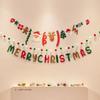 Seasonal Decor Felt Christmas Banner Decorated DIY Handmade Christmas Pendant Furry Balls Xmas Pendant Home Room