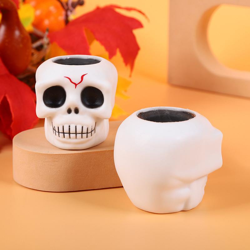 Unique Halloween Skull Stress Relief Toy With Bat Design For Fun Relaxation And Play