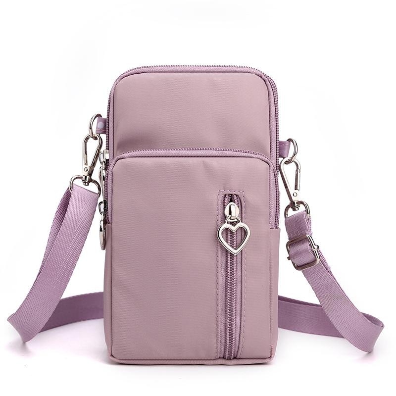 Waterproof Mobile Phone Bag Women's Mini Crossbody Bag Daily Multi-layer Zipper Purse Casual Outdoor Travel Nylon Bag