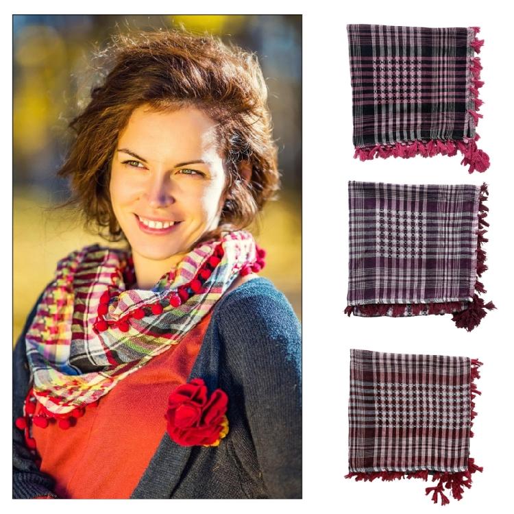 Écharpe Châle Élégante avec Franges Foulard Carré Foulard de Tête Idéal pour l'Extérieur